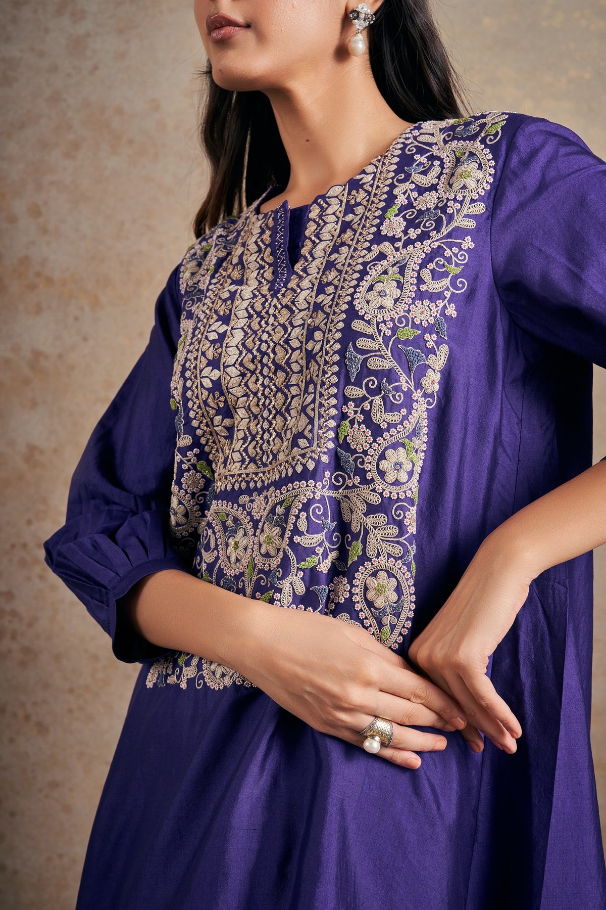 Purple Hand Embellished Co-ord set