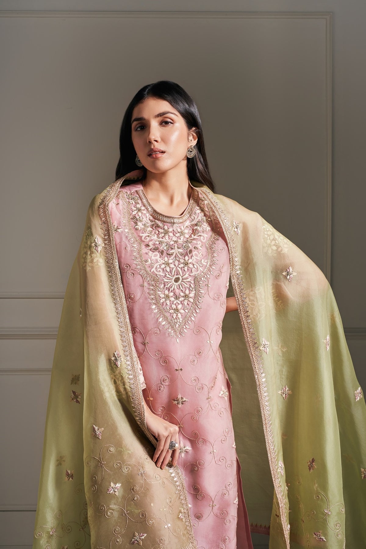 Lavish Mauve Hand Embellished Kurta Set