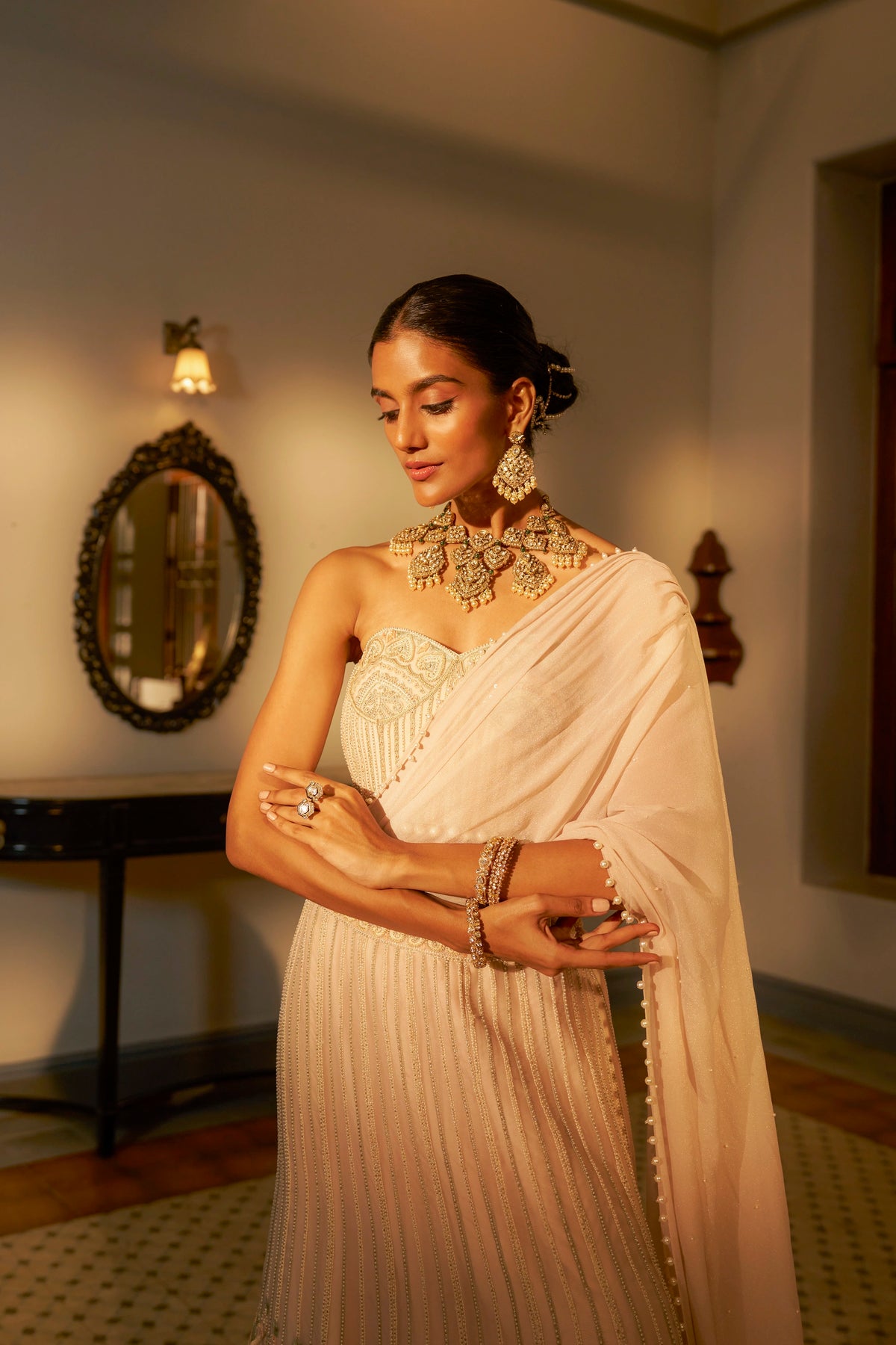 Pink Shadow Work Lehenga Set