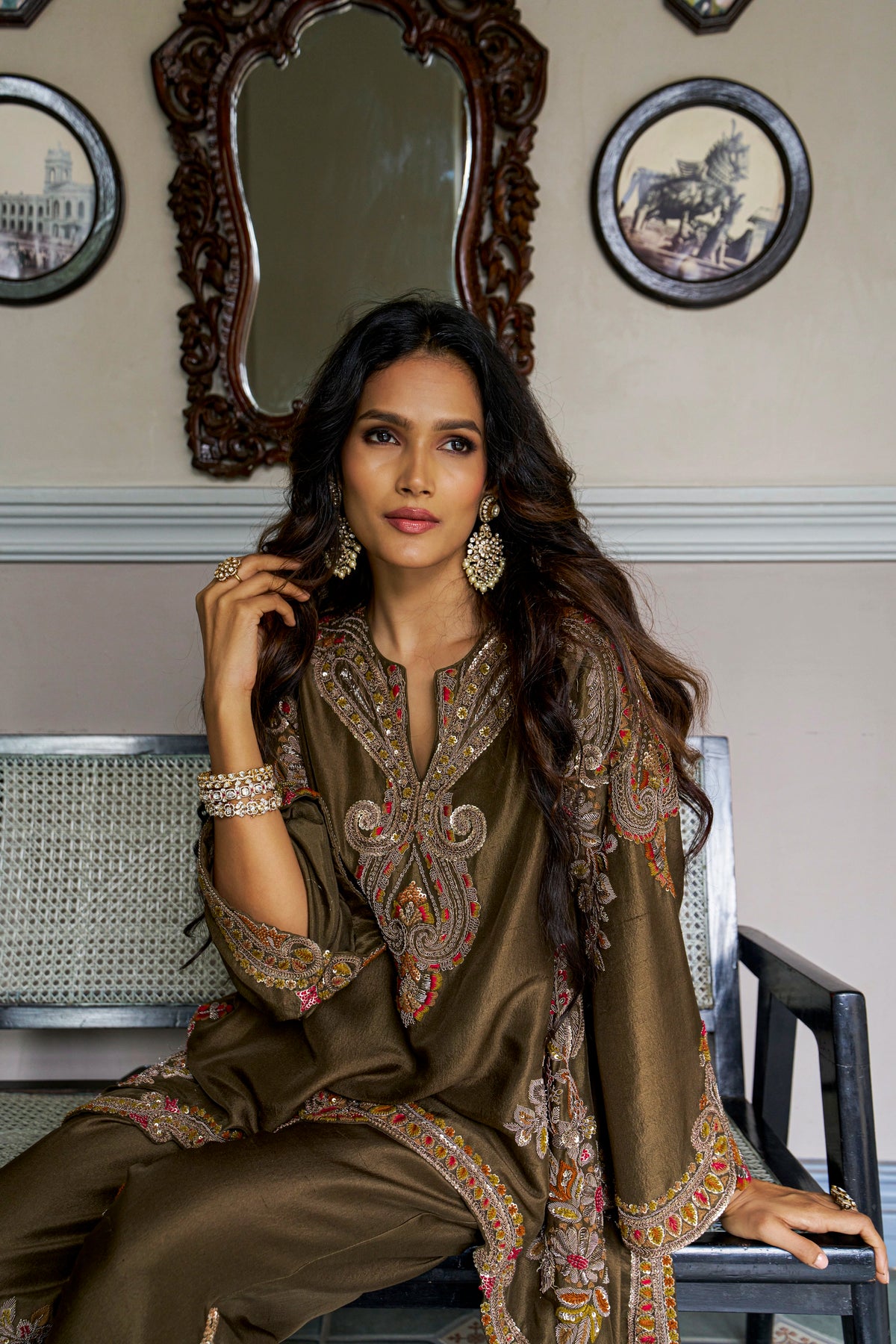 Olive Hand-Embellished Fusion Set