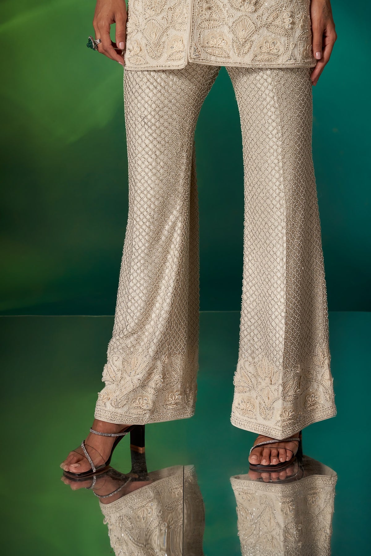Ivory Lapel Jacket Set