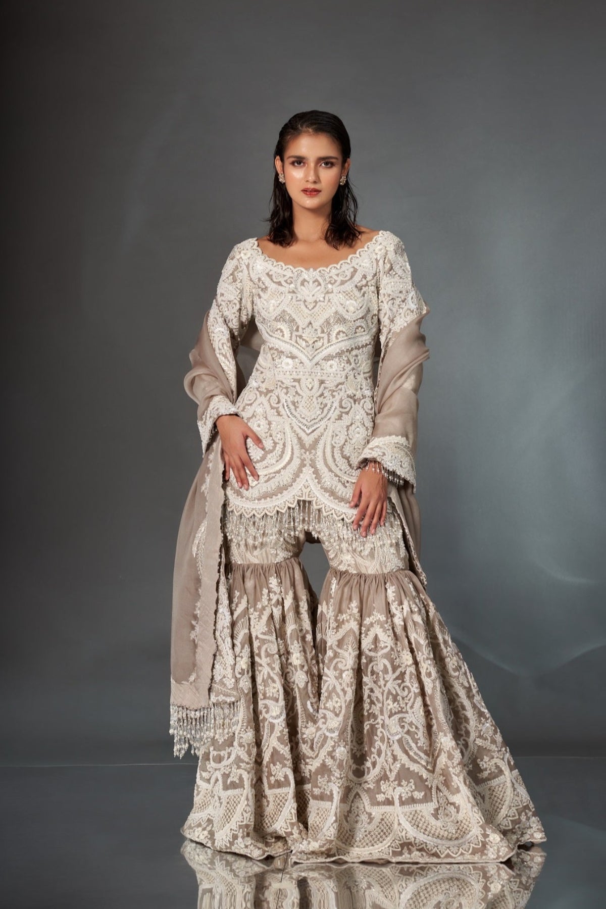 Classic Grey Gharara Set