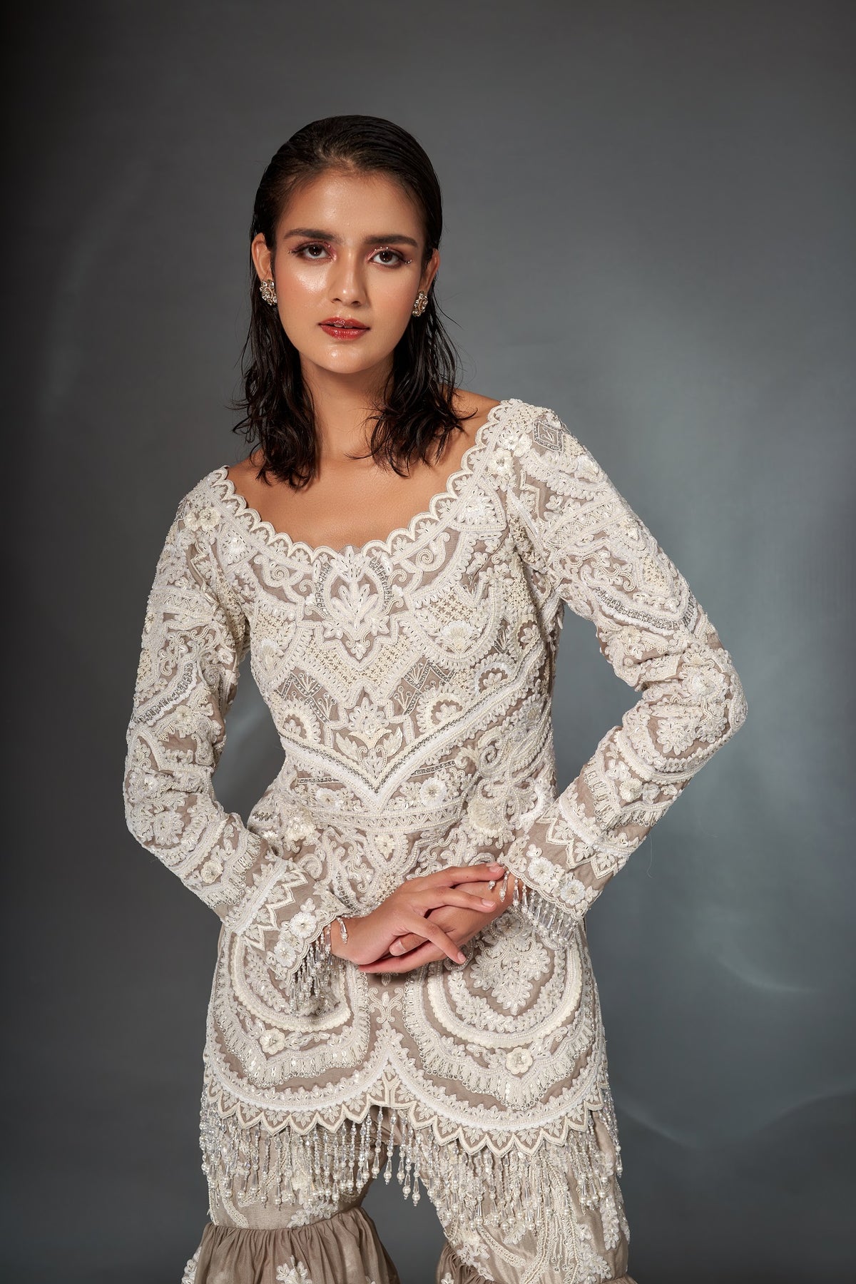 Classic Grey Gharara Set