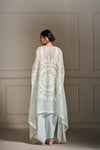 Fresh Ice Blue Hand Embellished Cape Set