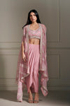 Mauve Hand-Embellished Cape Set