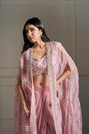 Mauve Hand-Embellished Cape Set