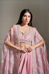 Mauve Hand-Embellished Cape Set