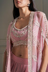 Mauve Hand-Embellished Cape Set