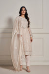 Opulent Light Beige Hand Embellished Kurta Set