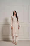 Opulent Light Beige Hand Embellished Kurta Set