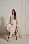 Opulent Light Beige Hand Embellished Kurta Set