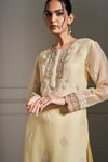 Ethereal Yellow Hand Embellished Kurta Set