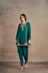 Luxurious Emerald Ethnic Peplum Set