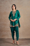 Luxurious Emerald Ethnic Peplum Set