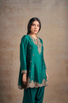 Luxurious Emerald Ethnic Peplum Set