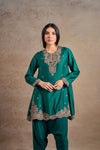Luxurious Emerald Ethnic Peplum Set