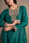 Luxurious Emerald Ethnic Peplum Set