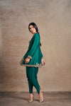 Luxurious Emerald Ethnic Peplum Set