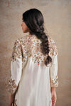 Elegant Ivory Resham & Dori Handcrafted Kurta Ensemble