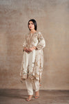 Elegant Ivory Resham & Dori Handcrafted Kurta Ensemble