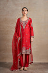 Ravishing Red Hand Embellished Kurta Set