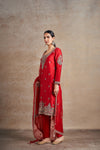 Ravishing Red Hand Embellished Kurta Set