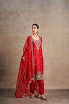 Ravishing Red Hand Embellished Kurta Set