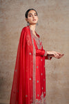 Ravishing Red Hand Embellished Kurta Set