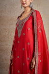 Ravishing Red Hand Embellished Kurta Set