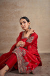 Ravishing Red Hand Embellished Kurta Set