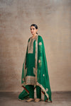 Sophisticated Emerald Silk Hand Embellished Kurta Set