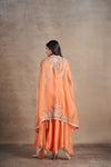 Sumptuous Coral Orange Cape Set
