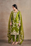 Chic Olive Green Hand Embellished Kurta Set