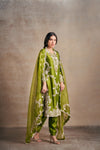 Chic Olive Green Hand Embellished Kurta Set