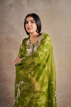 Chic Olive Green Hand Embellished Kurta Set
