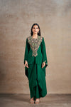 Exquisite Emerald Green Floral Kaftan Set