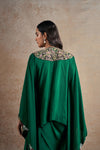 Exquisite Emerald Green Floral Kaftan Set