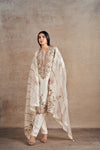Elegant Ivory Resham & Dori Handcrafted Kurta Ensemble