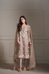 Taupe Hand Embellished Kurta Set