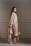 Taupe Hand Embellished Kurta Set