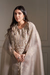 Taupe Hand Embellished Kurta Set