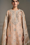 Graceful Beige Embellished Kurta Ensemble