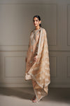 Graceful Beige Embellished Kurta Ensemble