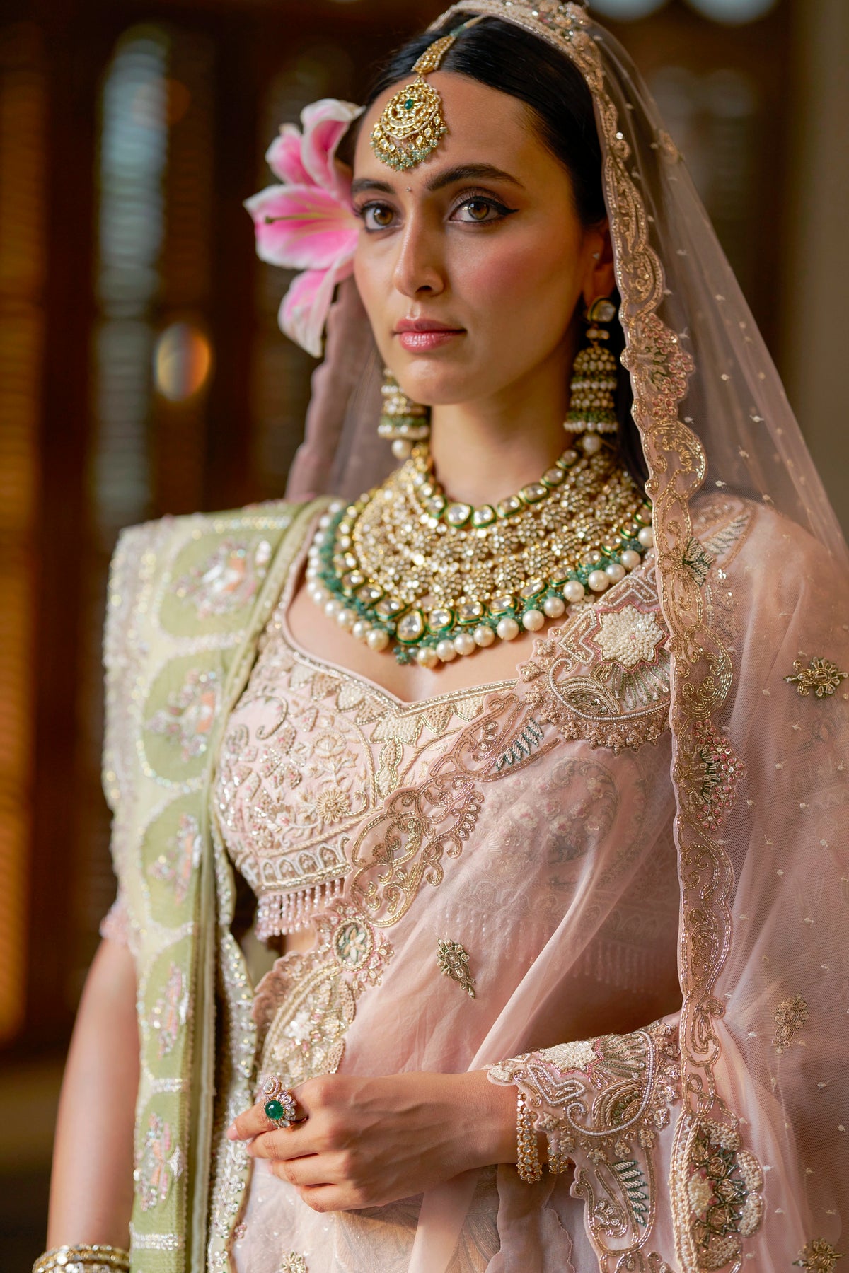 Baby Pink Pichwai Lehenga Set