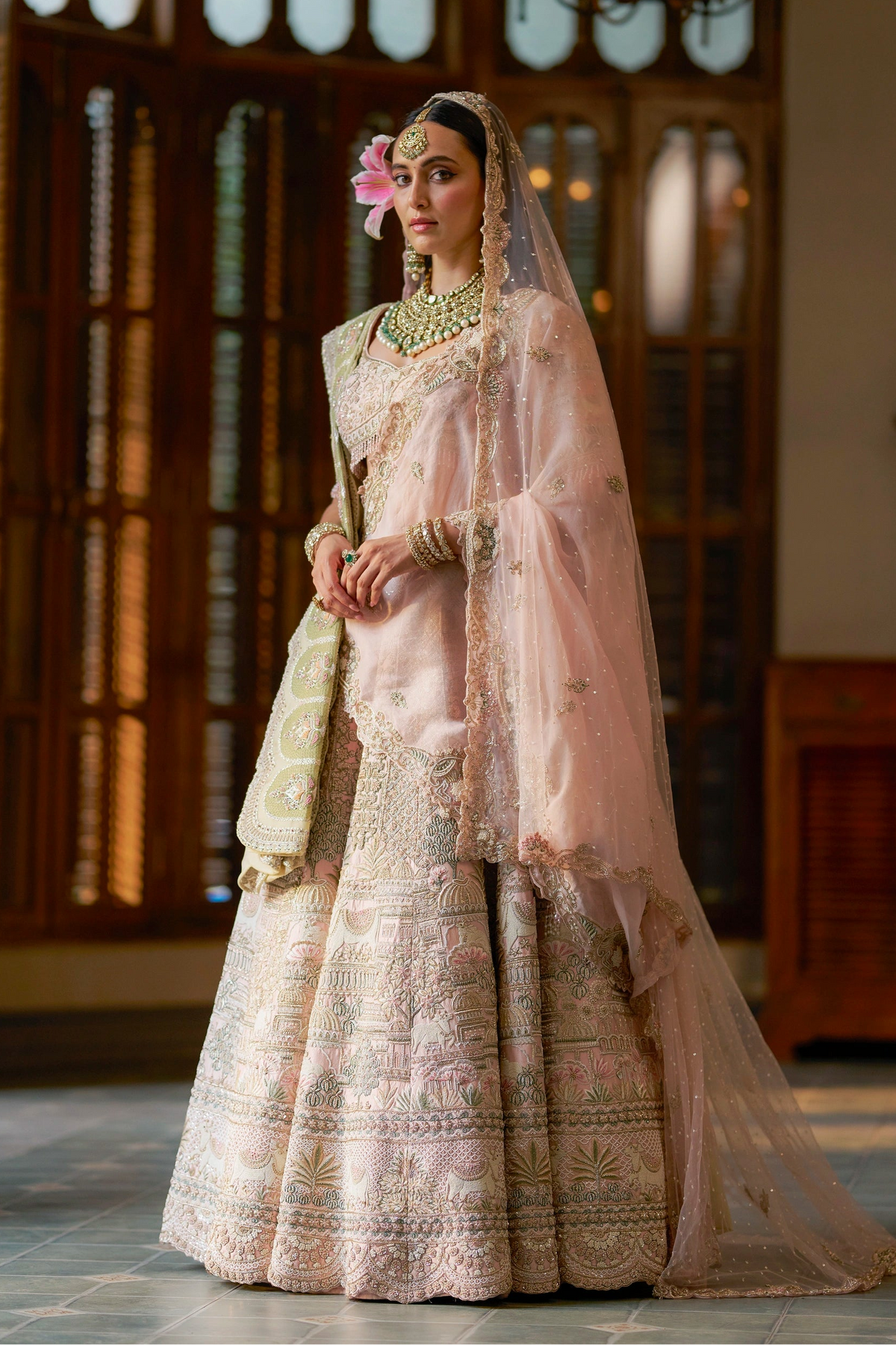Baby Pink Pichwai Lehenga Set