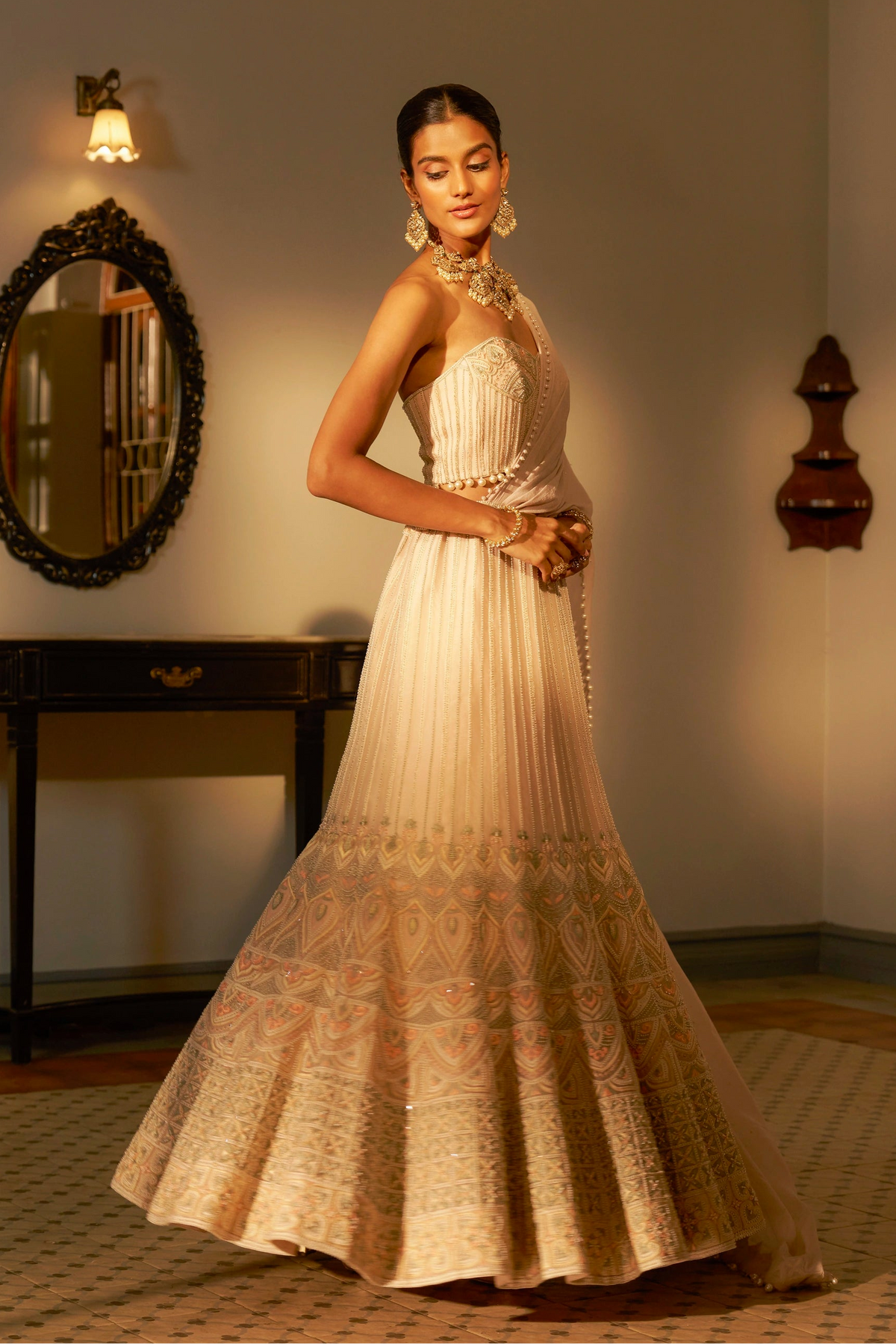 Pink Shadow Work Lehenga Set