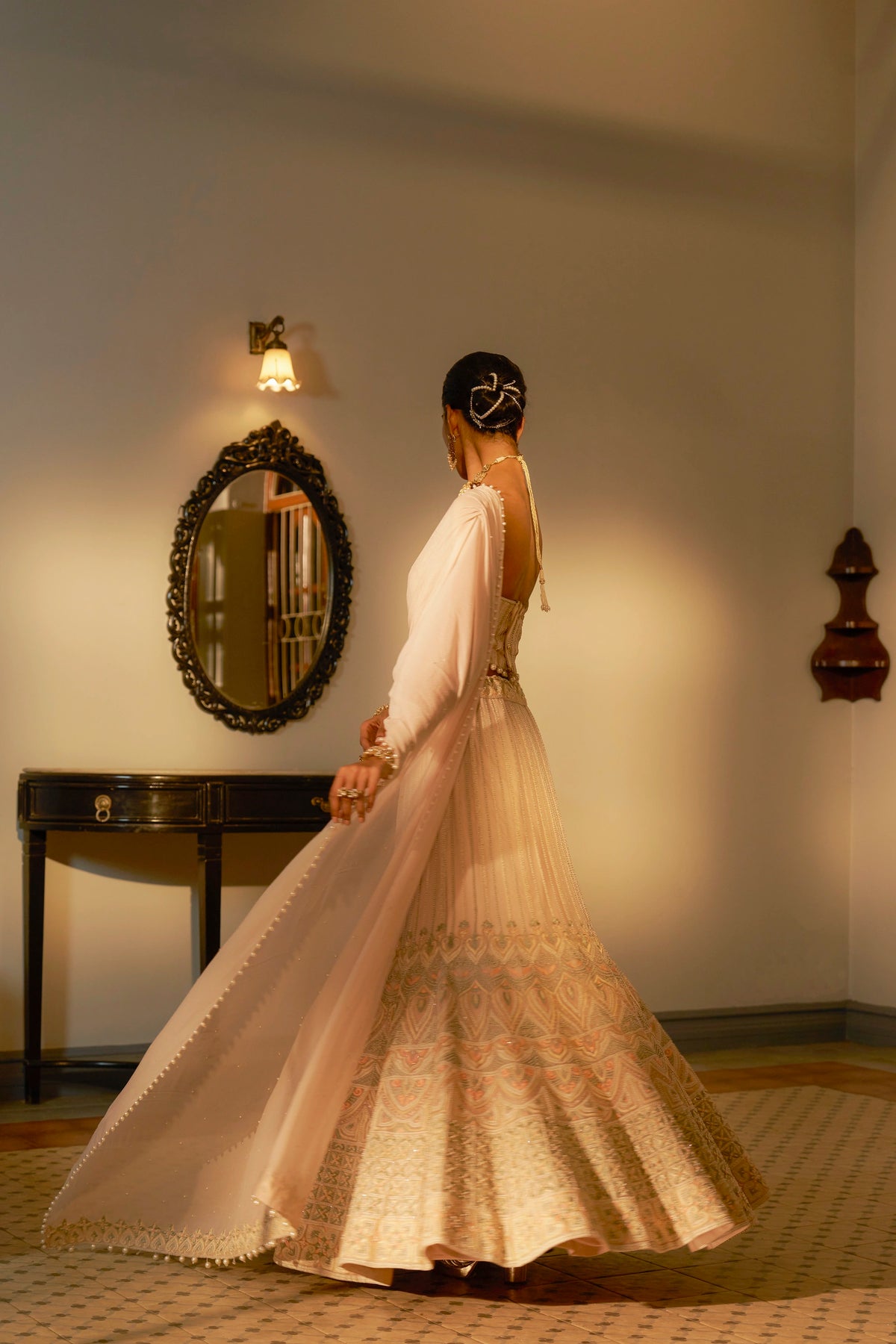 Pink Shadow Work Lehenga Set