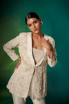 Ivory Lapel Jacket Set