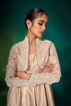 Beige Anarkali Short Jacket Set