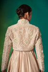Beige Anarkali Short Jacket Set
